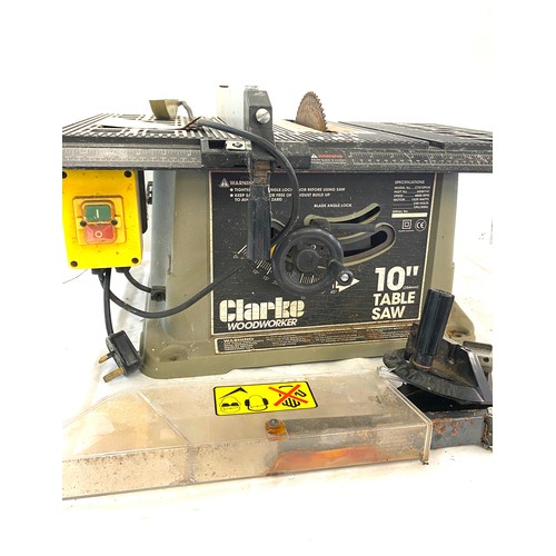 260 - Clarke 10 inch wood worker table saw, working order