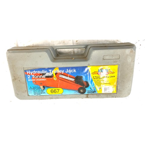 297 - King Craft 2 tonne cased trolley jack