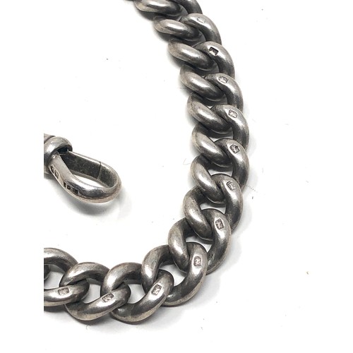 56 - Antique chunky silver albert watch chain weight 58g