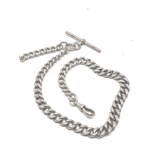 56 - Antique chunky silver albert watch chain weight 58g