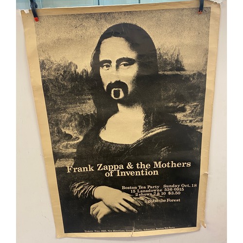 99 - Vintage Frank zappa and the mother of invention boston tea party poster measures approx 25 inches bi... 