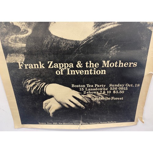 99 - Vintage Frank zappa and the mother of invention boston tea party poster measures approx 25 inches bi... 