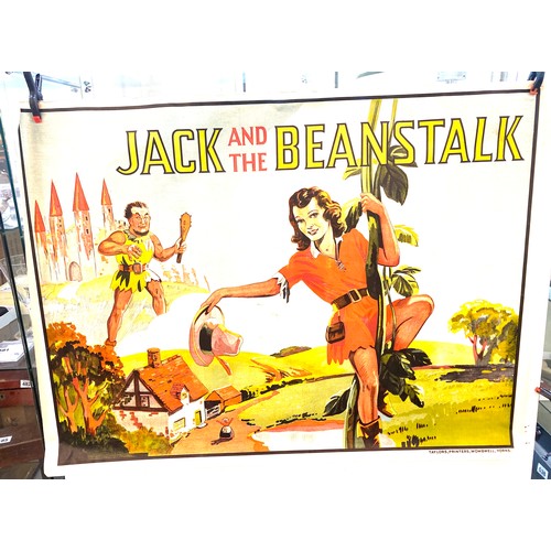 130 - Vintage Jack and the bean stalk poster by Taylors of Wombwell, Barsnley, Yorkshire c 1930s measures ... 