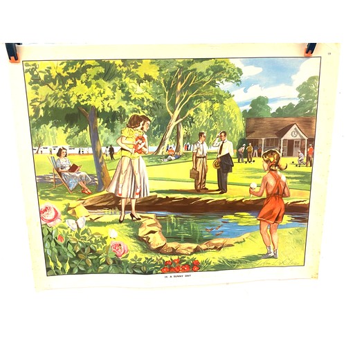 326 - John baker volume 19 a sunny day poster, a rainy day poster and Mac Tatchell Elephants in a Burneset... 