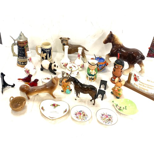 232 - Selection of miscellaneous to include  animal ornaments, jugs, stein, toby etc, some pieces a/f