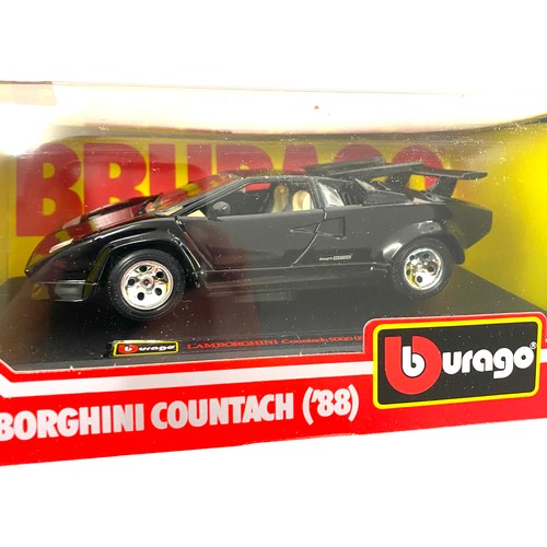 344 - Burago 1/24 Lamborghini Countach 1988 Black Die cast car in original box and a maisto jaguar xj 220