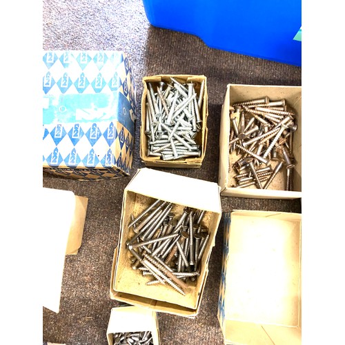 318 - Large selection of boxed screws, bolts and nails etc