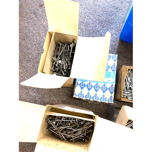 318 - Large selection of boxed screws, bolts and nails etc