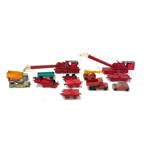 597 - Selection of matchbox dye cast vehicles also to include hornby crane