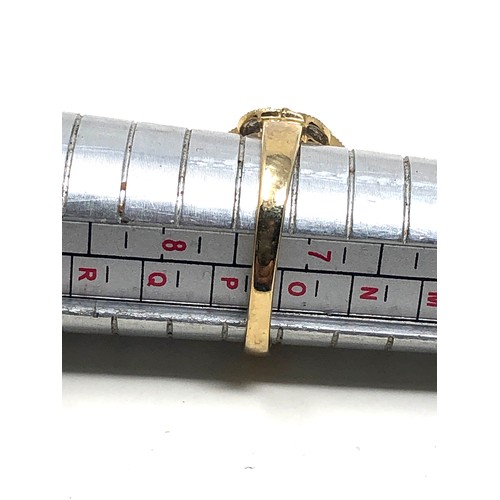 209 - 9ct gold rose quartz & diamond  ring (3.5g)