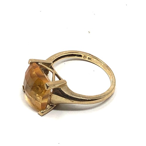 236 - 9ct gold citrine solitaire ring (3.6g)