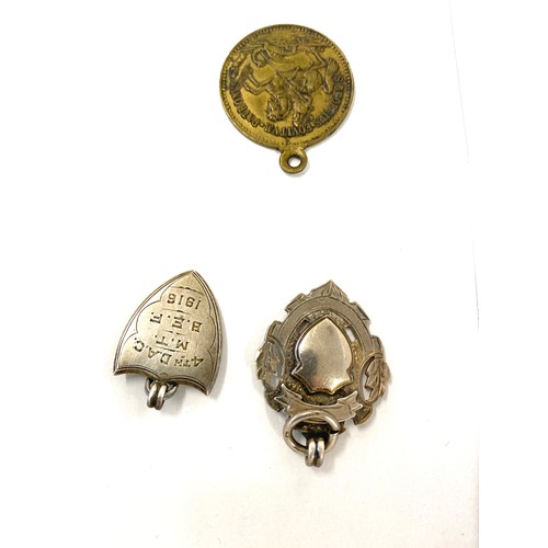 545 - Selection of vintage and later fobs/ medals includes silver fob, the infants hospital medal etc