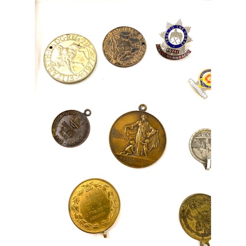 545 - Selection of vintage and later fobs/ medals includes silver fob, the infants hospital medal etc