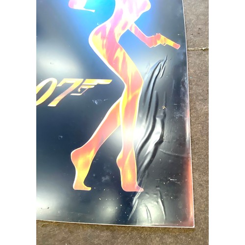 445 - Large James Bond 007 world is not enough movie poster 72 inches tall 48 inches wide, has water damag... 