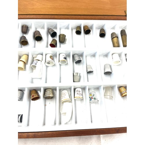 334 - Box of assorted thimbles includes glass thimbles, cloisonne thimbles etc