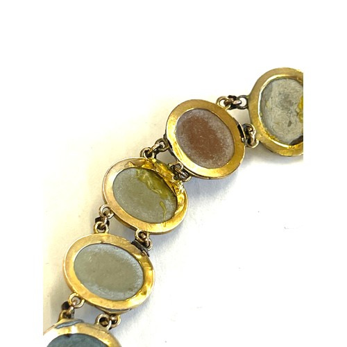 497 - Victorian cameo lava bracelet in unmarked gold mount