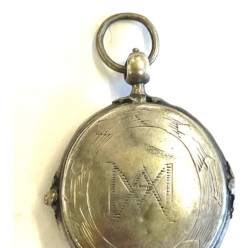 500 - Early religious antique white metal locket