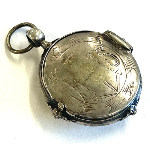 500 - Early religious antique white metal locket