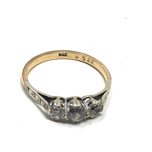 146 - 9ct gold vintage clear stone dress ring (1.8g)