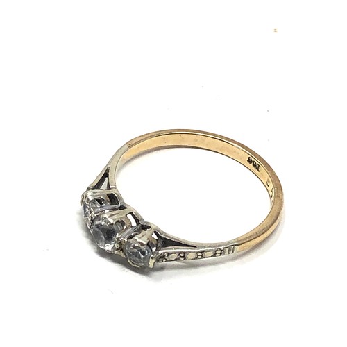 146 - 9ct gold vintage clear stone dress ring (1.8g)