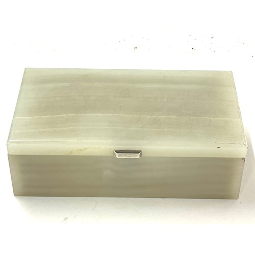 549 - Sterling silver mounted alabaster box London 1926