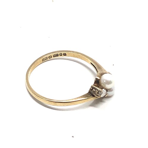215 - 9ct gold vintage cultured pearl  ring (1.7g)