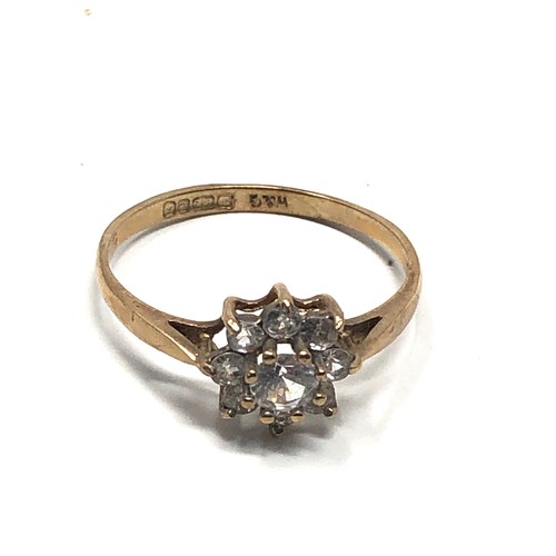 177 - 9ct gold clear stone  ring (1.3g)