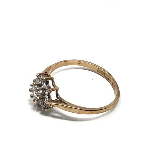177 - 9ct gold clear stone  ring (1.3g)