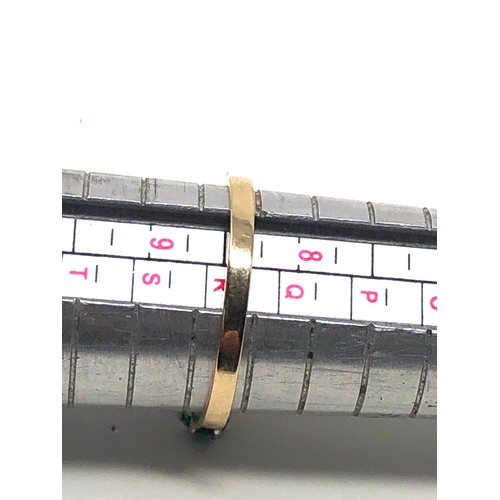 161 - 14ct gold green & clear stone dress ring (2.6g)