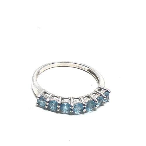 144 - 9ct white gold topaz ring (2g)