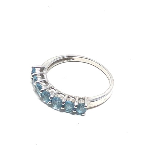 144 - 9ct white gold topaz ring (2g)