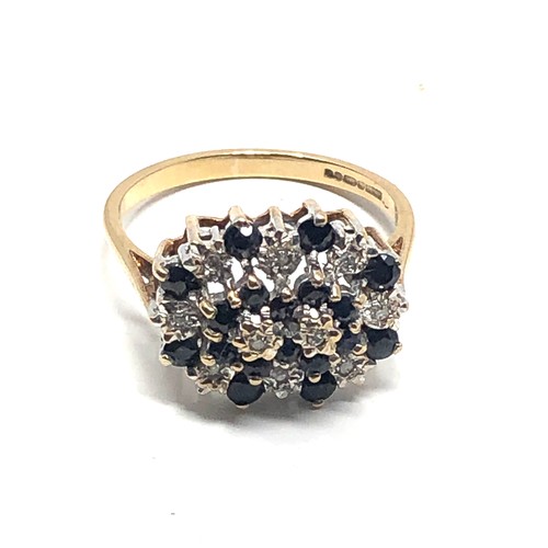 150 - 9ct gold sapphire & diamond dress ring (2.9g)