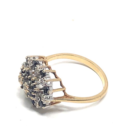 150 - 9ct gold sapphire & diamond dress ring (2.9g)
