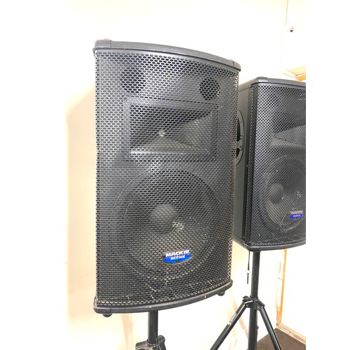 238 - Mackie Active SR1521Z sound reinforcement speaker system, with stands, working order