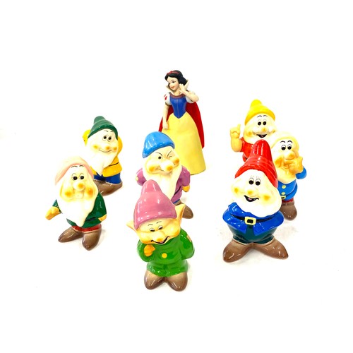 170 - Vintage Disney snow white and the 7 dwarfs pot figures, over all good condition height approximately... 