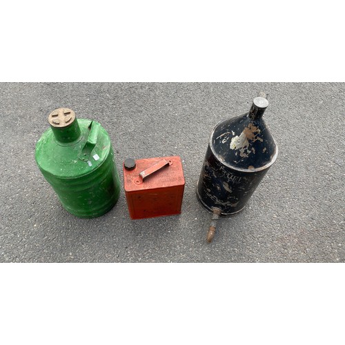 177 - Selection of 3 vintage petrol cans