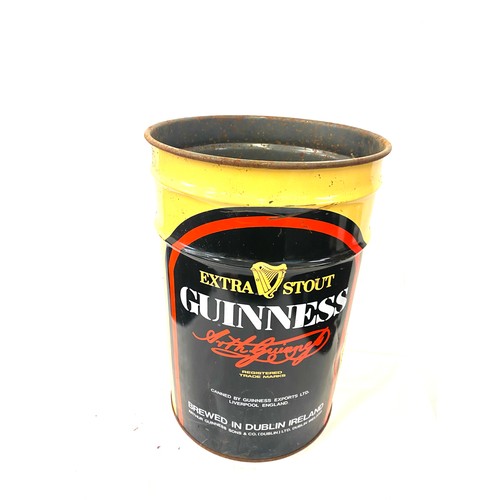 339 - Vintage advertising Guinness drum /bin, Height 17.5 inches, diameter 12 inches