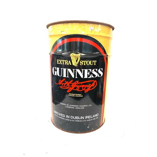 339 - Vintage advertising Guinness drum /bin, Height 17.5 inches, diameter 12 inches