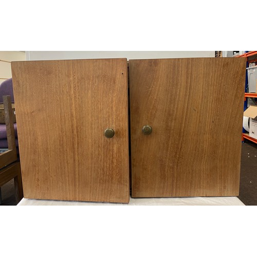 342 - Large wooden record chest / cupboard, Width 26 inches, Depth 11.5 inches, Height 17 inches