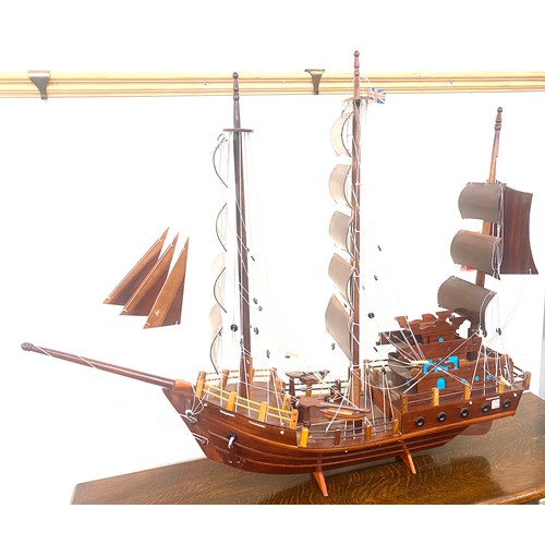 449 - Large vintage ships galleon 32 inches tall 38 inches wide