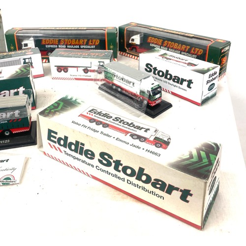 381 - 7 Boxed Eddie Stobart trucks includes Karen, Patricia Emma Jade etc