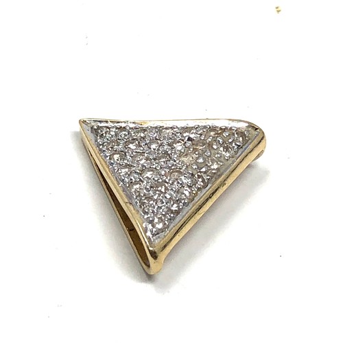 172 - 14ct gold diamond triangle pendant (1.7g)
