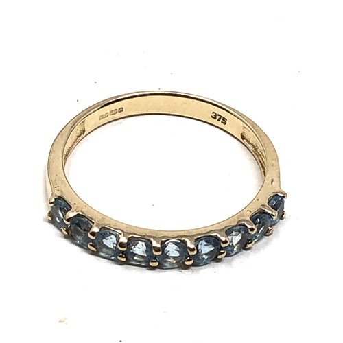 156 - 9ct gold aquamarine ring (1.4g)