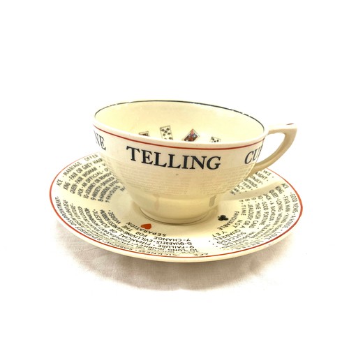 561 - J & G Meakin Fortune Telling cup and saucer, good overall condition