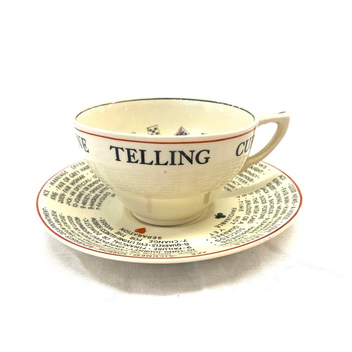 561 - J & G Meakin Fortune Telling cup and saucer, good overall condition