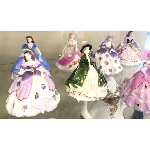 453 - Selection of small coalport figures includes: polly, rose and violet af