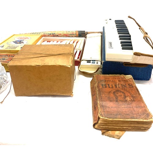 349 - Selection of miscellaneous items to include vintage sun parasol, glass mask, Casio keyboard M10, Cas... 