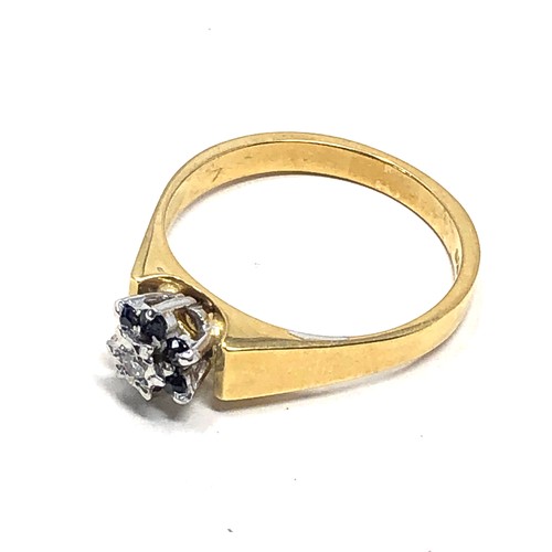 233 - 18ct gold sapphire & diamond ring (4.1g)