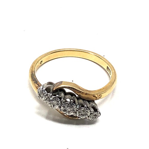 171 - 18ct gold & platinum diamond five stone ring (3.2g)