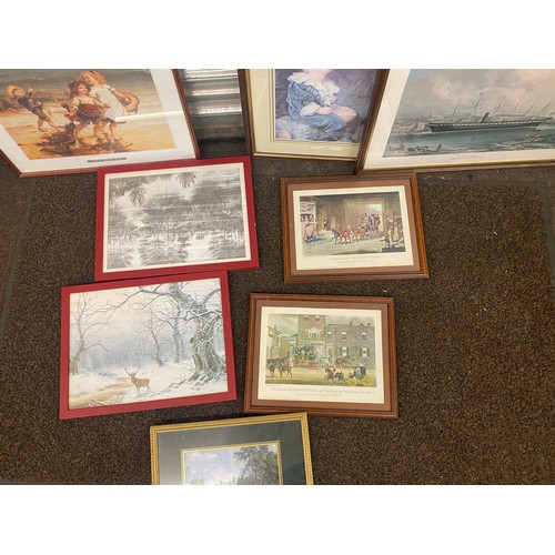 102 - Selection of framed prints, to include a small Pears print etc